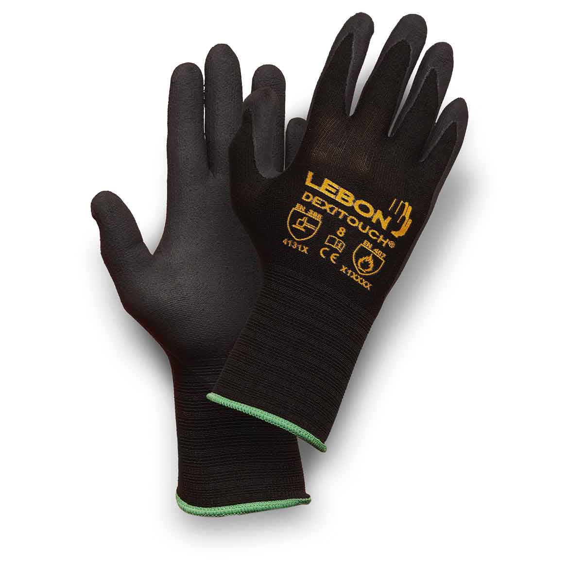 Gant de protection des mains 100% polyamide texturé [LEBON PROTECTION] Gants  de manipulation fine, modèle GANTDEXITOUCH/DUAL