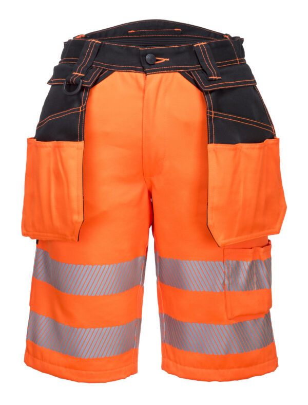 vetements de travail portwest bermuda haute visibilite pw343 orange 1 scaled