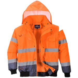 vetements de travail portwest blouson haute visibilite c465 orange marine 1 scaled