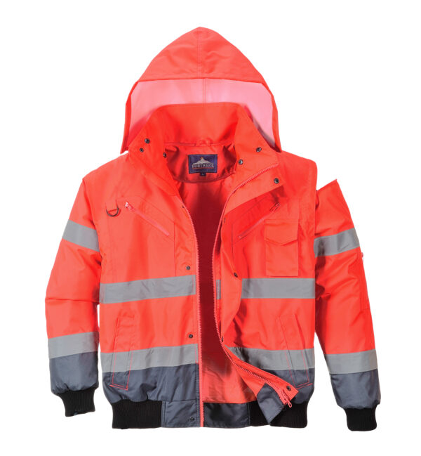 vetements de travail portwest blouson haute visibilite c465 rouge marine 1 scaled