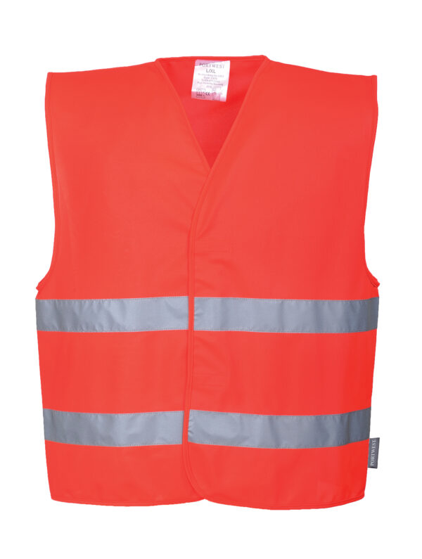 vetements de travail portwest gilet securite haute visibilite c474 rouge