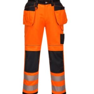 vetements de travail portwest pantalon haute visibilite t501 orange noir 1