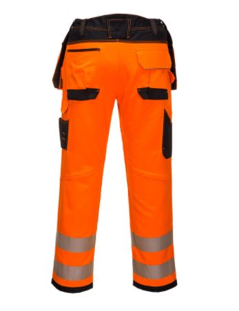 vetements de travail portwest pantalon haute visibilite t501 orange noir 2