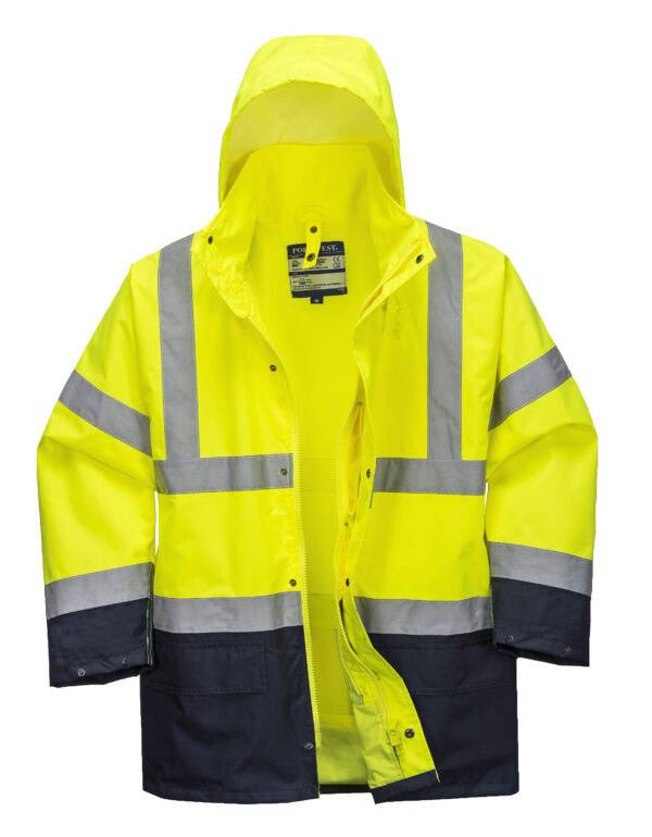 vetements de travail portwest parka haute visibilite s766 jaune noir