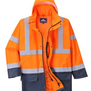 vetements de travail portwest parka haute visibilite s766 orange marine 1 scaled