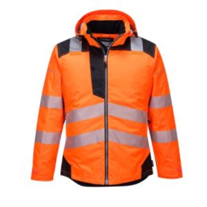 vetements de travail portwest parka t400 orange noir 1