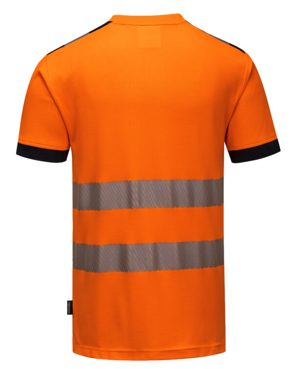 vetements de travail portwest tshirt haute visibilite t181 orange noir 2 scaled