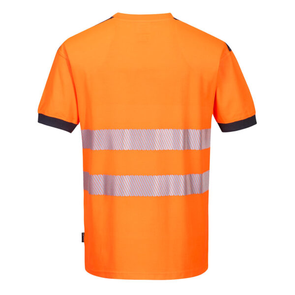 vetements de travail portwest tshirt manches courtes haute visibilite t181 orange gris 2