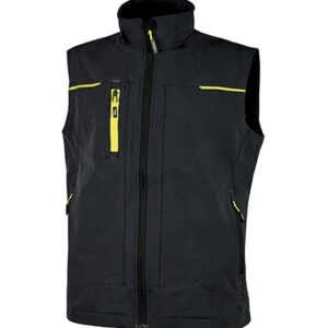 vetements de travail upower veste sans manches saturn noir jaune